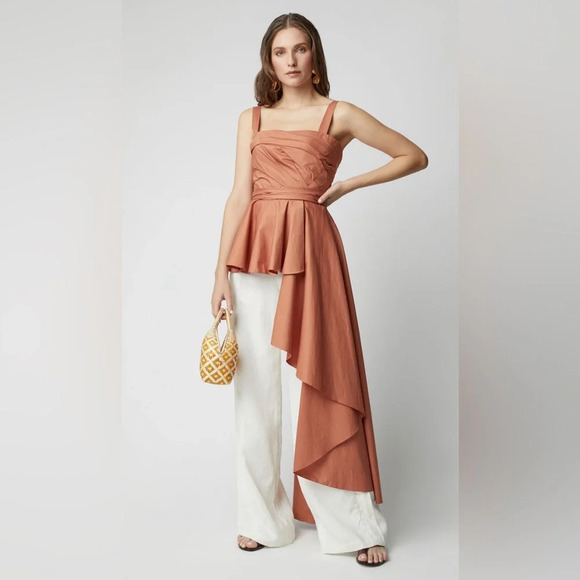 Johanna Ortiz Asymmetric Bulerias Square Neck Peplum Top in US 6 - Picture 2 of 6